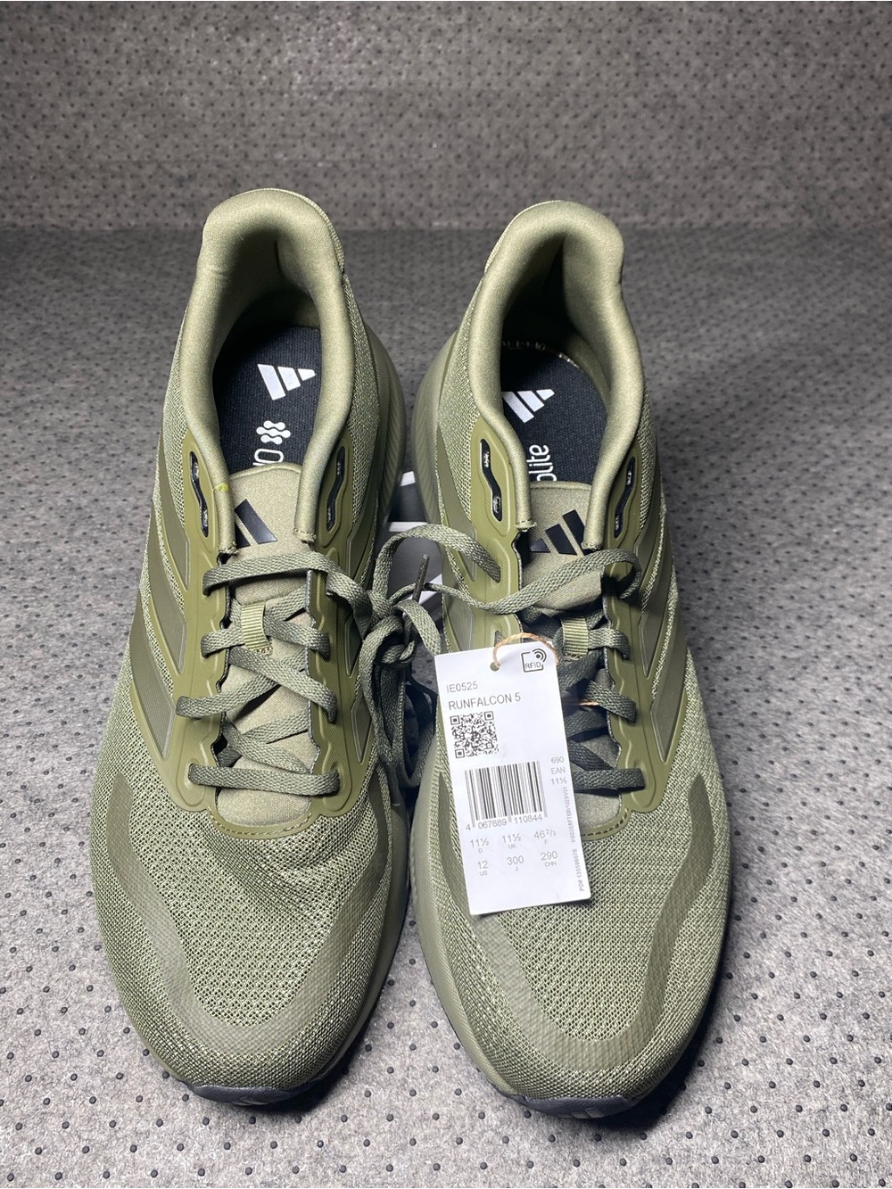 Adidas Runfalcon 5 ortholite running shoes Men’s Size 11.5 olive cloud foam NWT